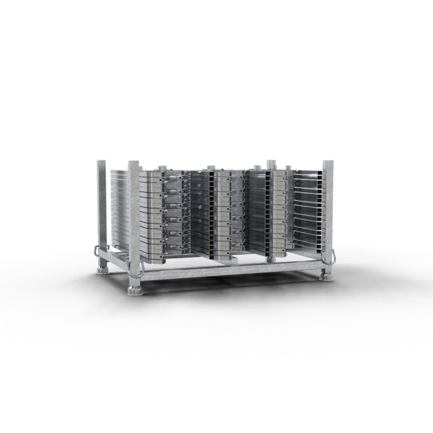 SET | with 36 tripod stands | with stacking pallet made of square tube (part-no. 50115)and adapter for tripod stand (part-no. 50115-5)